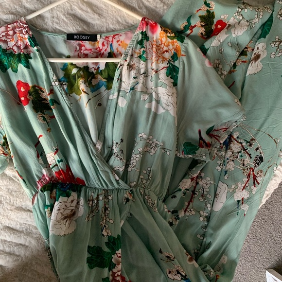 Floral Mint A-Line Dress - Picture 3 of 3